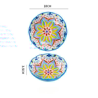 Kreatív vacsoratál Háztartási kerámia étkészlet Bohém tányér könnyű luxus retro szójaszószos edény desszert kenyér uzsonnaételek