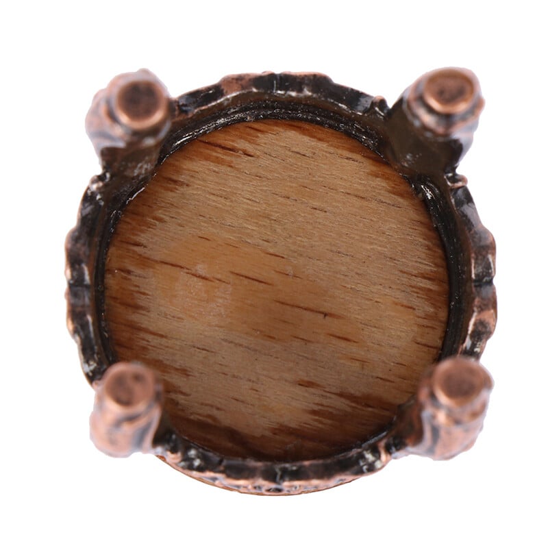 1:12 Lėlių namelis Miniatiūriniai baldai Mediniai apvalūs virtuvės staliukai ir taburetė