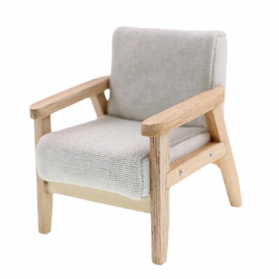 1:12 Κουκλόσπιτο Μινιατούρα Έπιπλα Ξύλο Μονή Καρέκλα Πολυθρόνα Διακόσμηση κούκλας OB11 Παιχνίδι