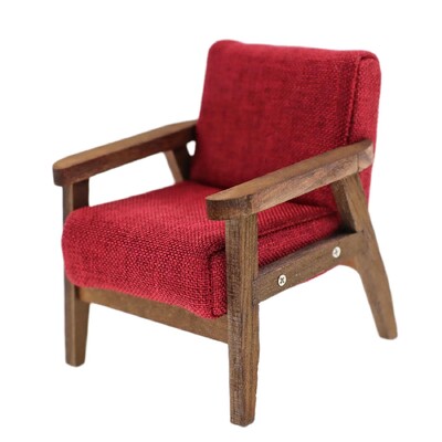 1:12 Κουκλόσπιτο Μινιατούρα Έπιπλα Ξύλο Μονή Καρέκλα Πολυθρόνα Διακόσμηση κούκλας OB11 Παιχνίδι