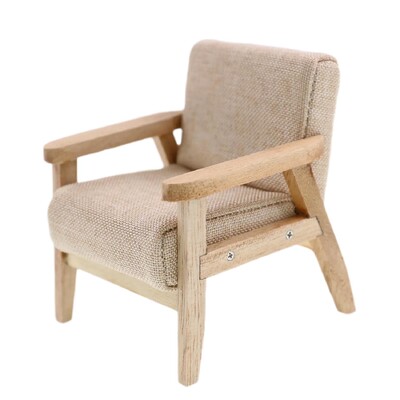 1:12 Κουκλόσπιτο Μινιατούρα Έπιπλα Ξύλο Μονή Καρέκλα Πολυθρόνα Διακόσμηση κούκλας OB11 Παιχνίδι