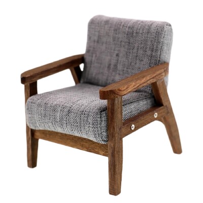 1:12 Κουκλόσπιτο Μινιατούρα Έπιπλα Ξύλο Μονή Καρέκλα Πολυθρόνα Διακόσμηση κούκλας OB11 Παιχνίδι