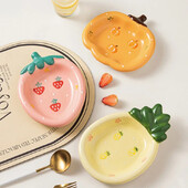 Vaisių lėkštės Keraminės Namų ūkis Mielos desertinės lėkštės salotų lėkštės Pradžia Stalinis kompiuteris Linksmas dekoravimo lėkštės Mini padėklai Virtuvė Aliejaus lėkštės