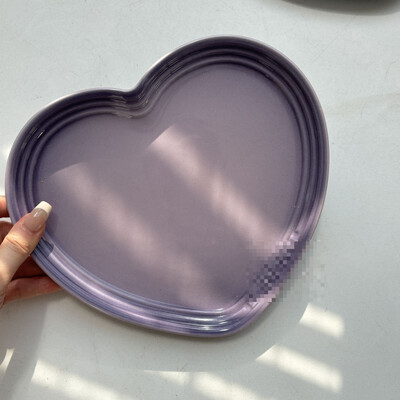 Prancūziška vaivorykštės lėkštė keramika buitinė širdies formos meilė Specialios formos seklios plokščios vaisinės vakarietiškos maisto daržovių padėklai