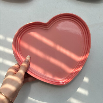 Prancūziška vaivorykštės lėkštė keramika buitinė širdies formos meilė Specialios formos seklios plokščios vaisinės vakarietiškos maisto daržovių padėklai