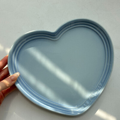 Prancūziška vaivorykštės lėkštė keramika buitinė širdies formos meilė Specialios formos seklios plokščios vaisinės vakarietiškos maisto daržovių padėklai