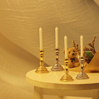 1:12 Κλίμακα Μινιατούρα Κηροπήγια Candelabra Dollhouse Candles Έπιπλα Παιχνίδι Pretend Play Αξεσουάρ διακόσμησης κουκλόσπιτου