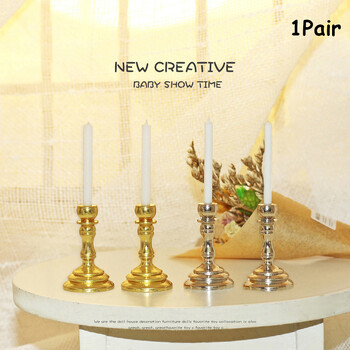 1:12 Κλίμακα Μινιατούρα Κηροπήγια Candelabra Dollhouse Candles Έπιπλα Παιχνίδι Pretend Play Αξεσουάρ διακόσμησης κουκλόσπιτου