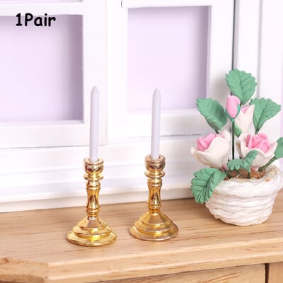 1:12 Κλίμακα Μινιατούρα Κηροπήγια Candelabra Dollhouse Candles Έπιπλα Παιχνίδι Pretend Play Αξεσουάρ διακόσμησης κουκλόσπιτου