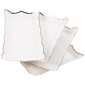 4 bucăți pătrate farfurii din dantelă farfurii din carton farfurii de servire tăvi pentru catering veselă decorativă pentru petreceri și călătorii cu fructe