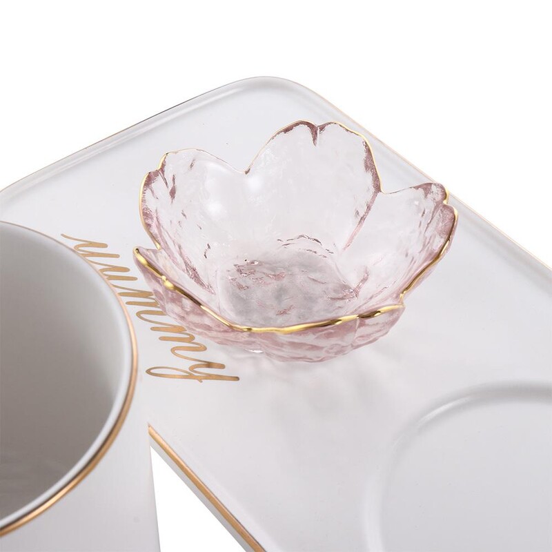 Flori de cireș Înghețată japoneză Farfurii de specialitate Veselă de sticlă cu incrustație de aur Veselă pentru condimente Aparatură de bucătărie Bol cu sos