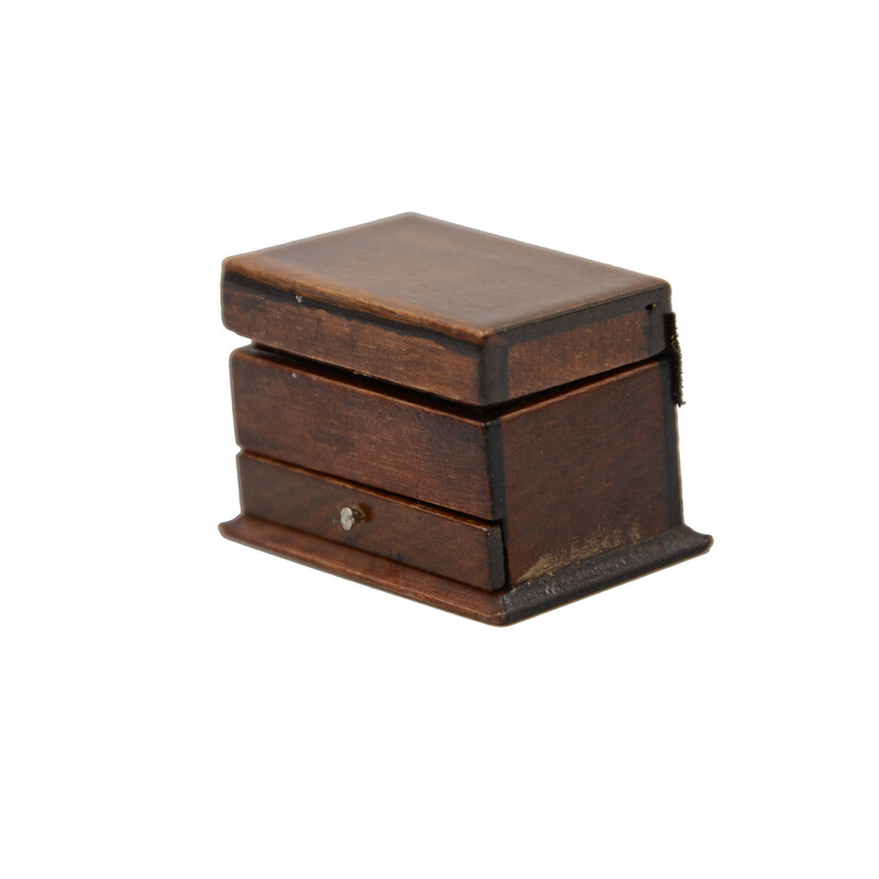 1 db 1:12 babaház miniatűr vintage varrás kézimunka tűkészlet doboz fa bútor dekorációs kiegészítők gyerekeknek ajándék