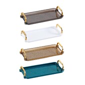 Tavă de servire dreptunghiulară elegantă cu mânere pentru bucătărie și luat masa