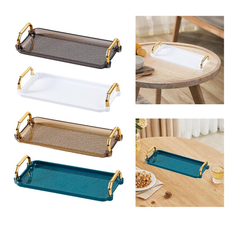 Tavă de servire dreptunghiulară elegantă cu mânere pentru bucătărie și luat masa
