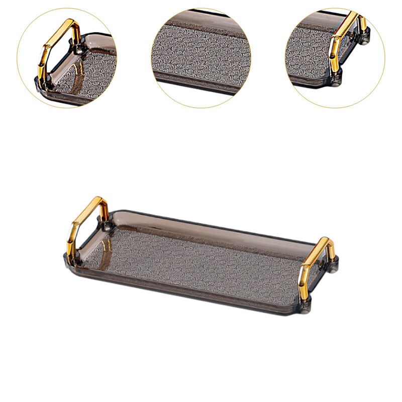 Tavă de servire dreptunghiulară elegantă cu mânere pentru bucătărie și luat masa