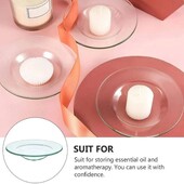 Λάμπα Αρωματοθεραπείας Πιάτο αιθέριου ελαίου Aromatherapy Aromatherapy Θέρμανση γυάλινων φύλλων Lotus Large Plate Dish Machine Incense T7Q8