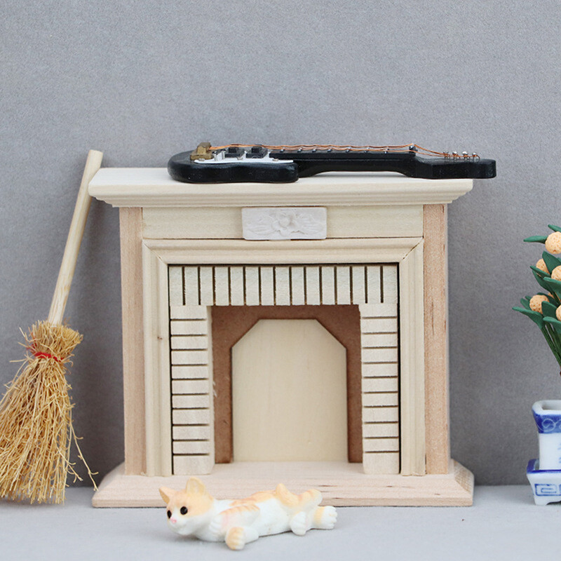 1 db 1:12 babaház miniatűr szimulációs kandalló barkácsolás festetlen kandallóbútor modell dekoráció játék babaház kiegészítők
