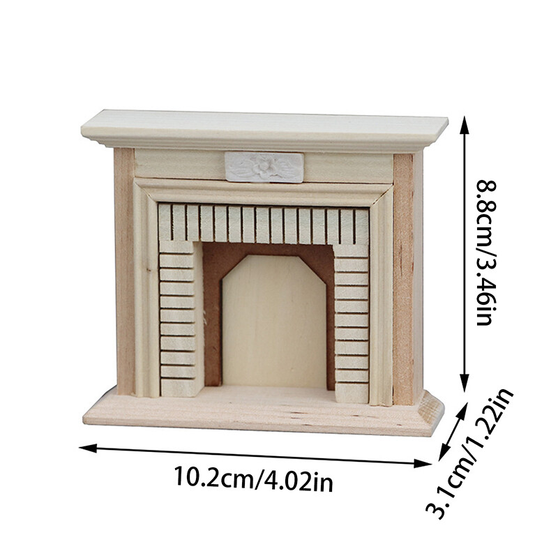 1 db 1:12 babaház miniatűr szimulációs kandalló barkácsolás festetlen kandallóbútor modell dekoráció játék babaház kiegészítők