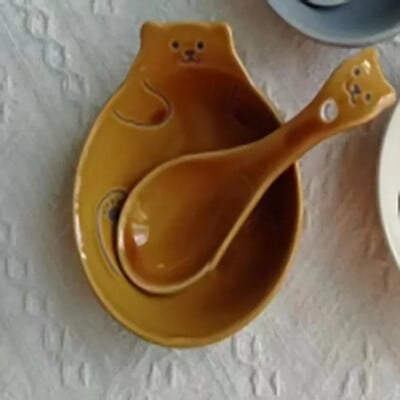 Boluri din ceramică cu imprimare de pisici de desene animate japoneze Vasă cu sos de casă Ustensile de bucătărie Vasă cu unt Farfurie cu sos Decor bol cu ulei