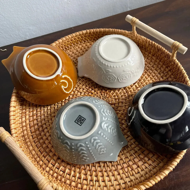 Boluri din ceramică cu imprimare de pisici de desene animate japoneze Vasă cu sos de casă Ustensile de bucătărie Vasă cu unt Farfurie cu sos Decor bol cu ulei