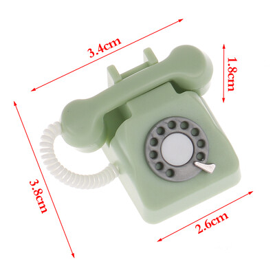 1: 12 Куклена къща Миниатюрен симулиран стационарен телефон и ретро телефони Модел на куклена къща Мебели Детска играчка за игра на преструвки