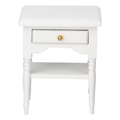 1:12 mastelio naktinis staliukas vaikams Lėlių namelis Miniatiūriniai baldai Miegamojo dekoravimo rinkinys Nedažytos medienos spalvos spintelės modelis