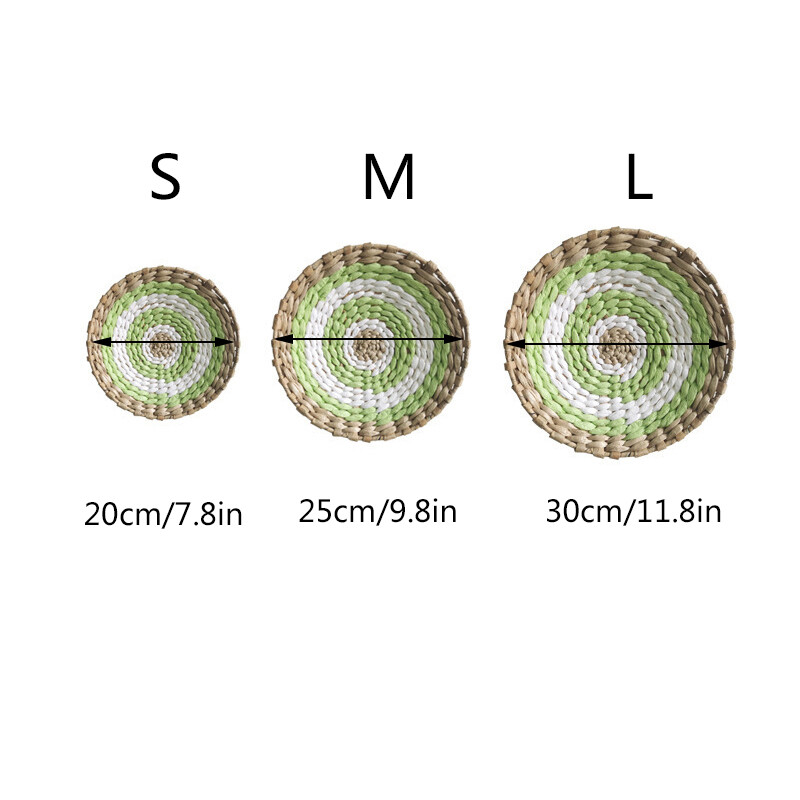 Skandináv egyszerű kreatív kombinációs fali dekoráció Rattan fű szövés otthoni dekorációhoz Nappali hálószoba háttér dekoráció