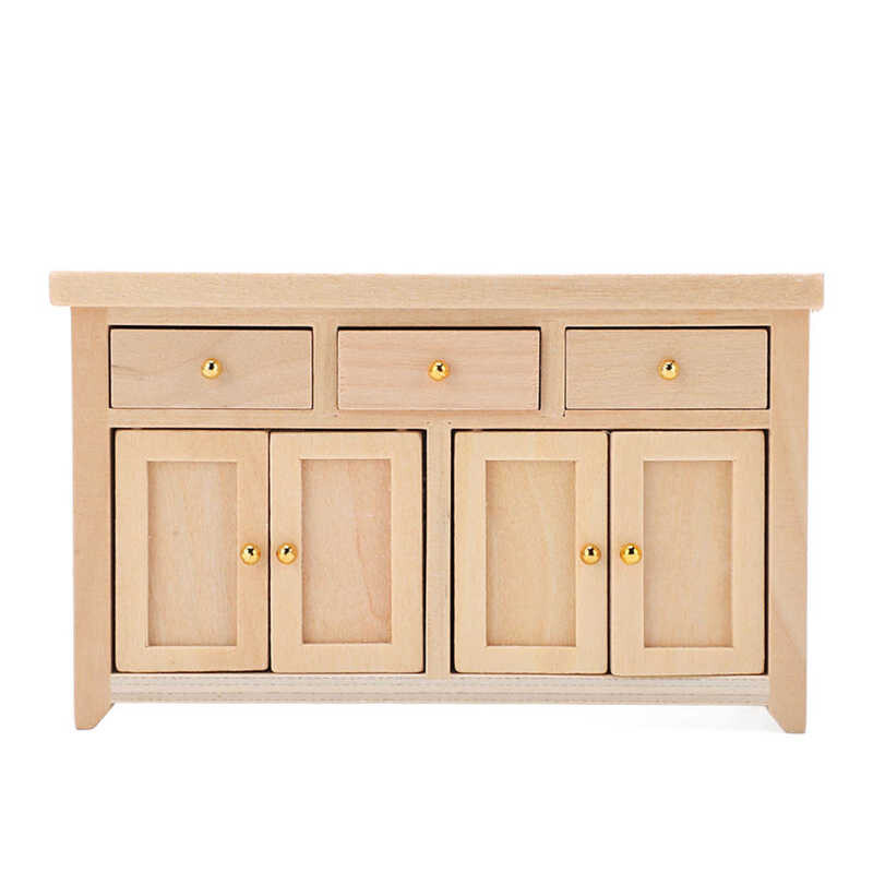 Ντουλάπι κουκλόσπιτου 1/12 Κλίμακα σαλονιού Μινιατούρα Ντουλάπα κουκλόσπιτου από σημύδα