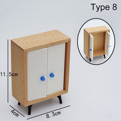 1:12 Méret babaház Miniatűr bútor Kanapéágy Ruhásszekrény TV-szekrény Mini lakberendezés Jelenet Modell Játszóház Mikrotáj