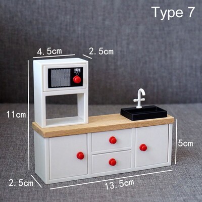 1:12 Méret babaház Miniatűr bútor Kanapéágy Ruhásszekrény TV-szekrény Mini lakberendezés Jelenet Modell Játszóház Mikrotáj