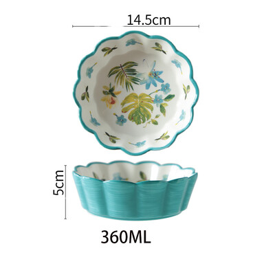 Keraminiai kūrybiniai dažų dubenys japoniško stiliaus salotos, mielos animacinių filmų makaronai, buitiniai stalo drabužiai, desertai, virtuvės reikmenys