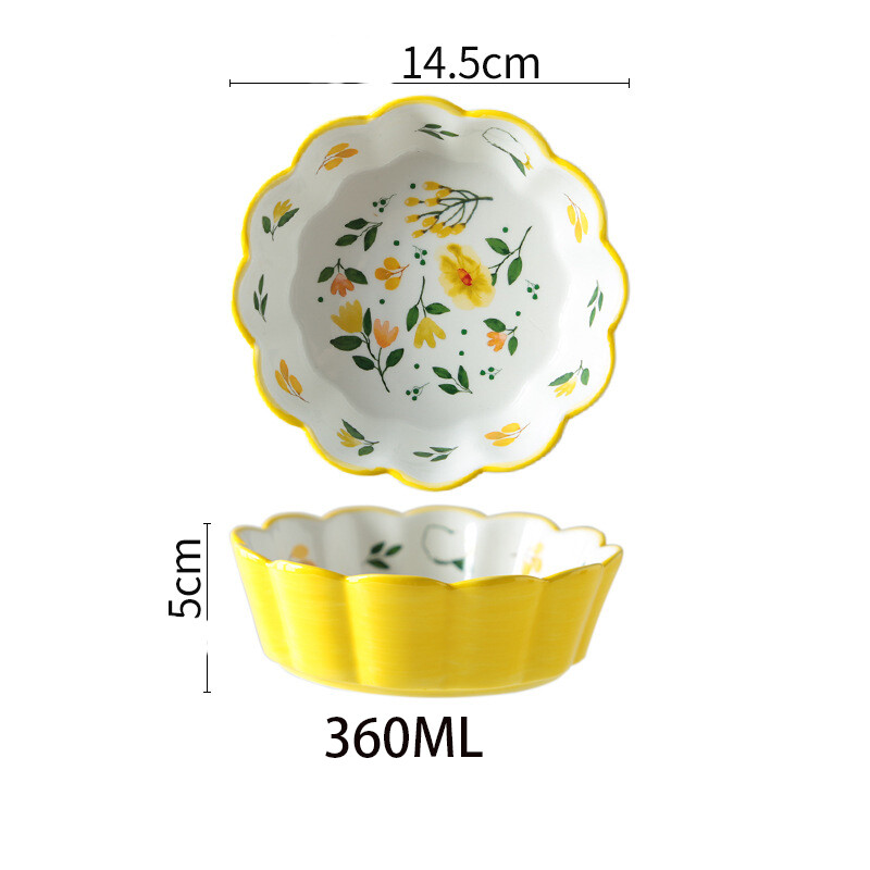 Keraminiai kūrybiniai dažų dubenys japoniško stiliaus salotos, mielos animacinių filmų makaronai, buitiniai stalo drabužiai, desertai, virtuvės reikmenys