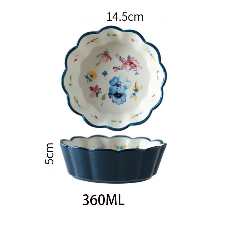 Keraminiai kūrybiniai dažų dubenys japoniško stiliaus salotos, mielos animacinių filmų makaronai, buitiniai stalo drabužiai, desertai, virtuvės reikmenys