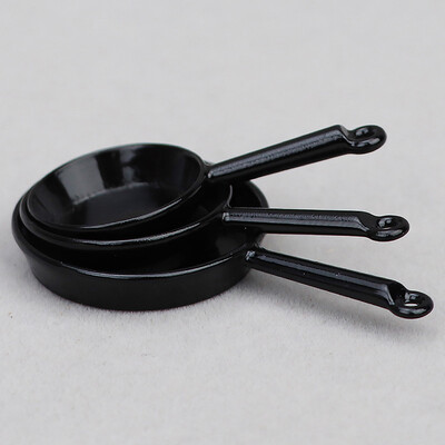 3db/szett 1:12 babaház miniatűr serpenyős serpenyős fém edénymodell játék babaház Konyhai jelenet dekorációs kiegészítők