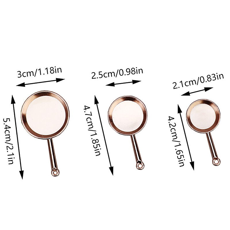 3db/szett 1:12 babaház miniatűr serpenyős serpenyős fém edénymodell játék babaház Konyhai jelenet dekorációs kiegészítők