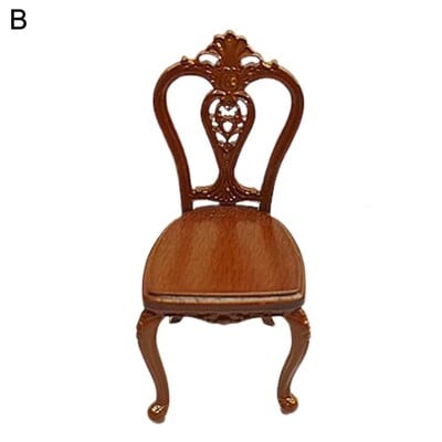 1 rinkinys 1/12 mastelio miniatiūrinės medinės valgomojo kėdės stalo baldų komplektas lėlių nameliui 1:12 Virtuvės Maistas Baldai Žaislų Priedai