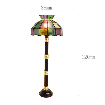 Miniatúrna lampa pre domček pre bábiky 1:12, farebná LED lampa, stojaca lampa, stolová lampa, model s vypínačom, dekoračná hračka pre domácnosť