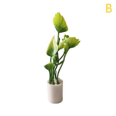1:12 Domček pre bábiky Miniatúrna rastlina v kvetináči so zelenými listami Kvetináč Bonsai Nábytok Príslušenstvo pre domček pre bábiky Záhrada Domáce dekorácie Hračky Darček