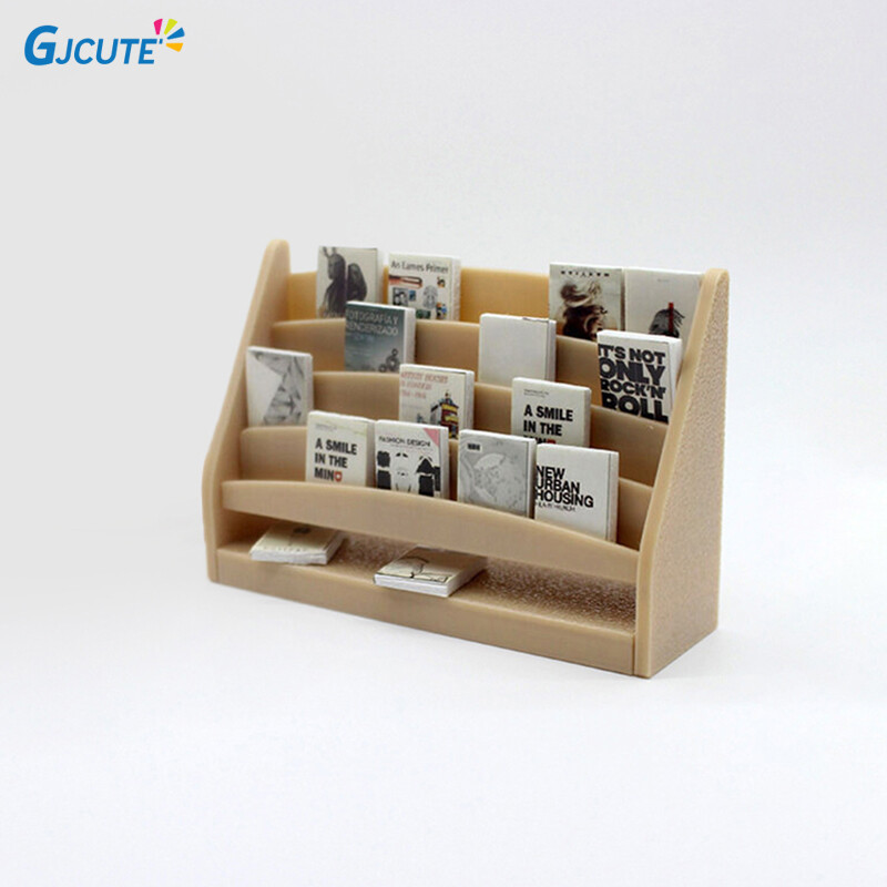 1:12 Dollhouse Mini könyvespolc Könyvek Modell Babaház Vitrin Állvány Tárolóállvány Babaház dolgozószoba Bútor Dekoráció
