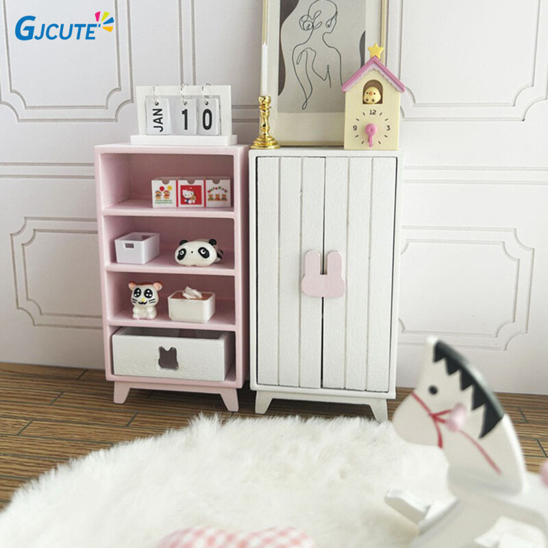1:6 1:12 Casă de păpuși dulap miniatural dulap de depozitare dulapuri cu mai multe straturi Model de mobilier decor de jucărie Accesorii pentru casă de păpuși