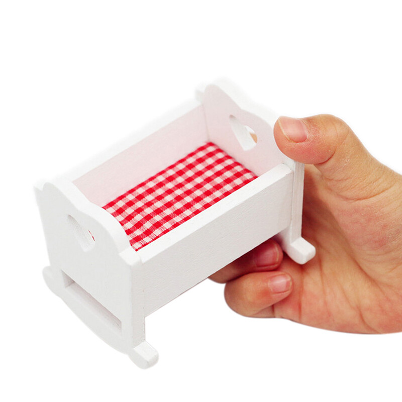 1:12 Minijaturni krevet za kućicu za lutke Dječja kolijevka Dječji krevetić Model namještaja za dječji krevet Dekoracija Igračka Dodaci za kuću za lutke