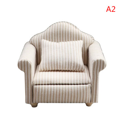 1:12 Μίνι καναπές επίπλων με μαξιλάρι για παιδιά κουκλόσπιτου που προσποιούνται ότι παίζουν DIY Decor