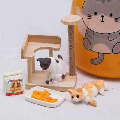 1:12 Casă de păpuși Mini din lemn pentru animale de companie, turn de copac pentru pisici, jucării, suport de alpinism pentru pisici, pentru casa de păpuși, accesorii de decor de mobilier în miniatură