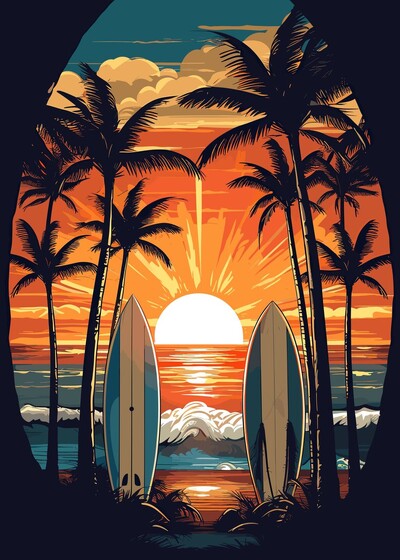 Vintage posteri daske za surfanje Slike na platnu i printovi HD slike Retro zidne umjetnosti za dnevni boravak Kućni dekor Pokloni bez okvira