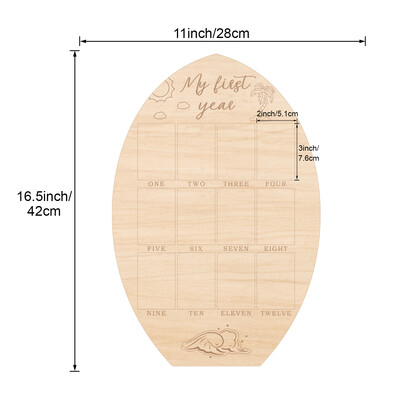 Ramă de fotografie pentru primul an al meu Placă de referință Placă de surf Tablou de afișare pentru fotografii Cadrul pentru prima zi de naștere Decor pentru grădiniță Cadou de amintire pentru bebeluși