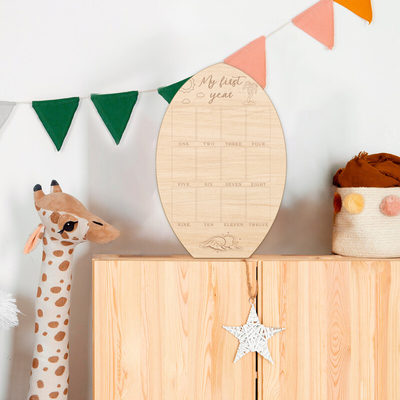 Ramă de fotografie pentru primul an al meu Placă de referință Placă de surf Tablou de afișare pentru fotografii Cadrul pentru prima zi de naștere Decor pentru grădiniță Cadou de amintire pentru bebeluși