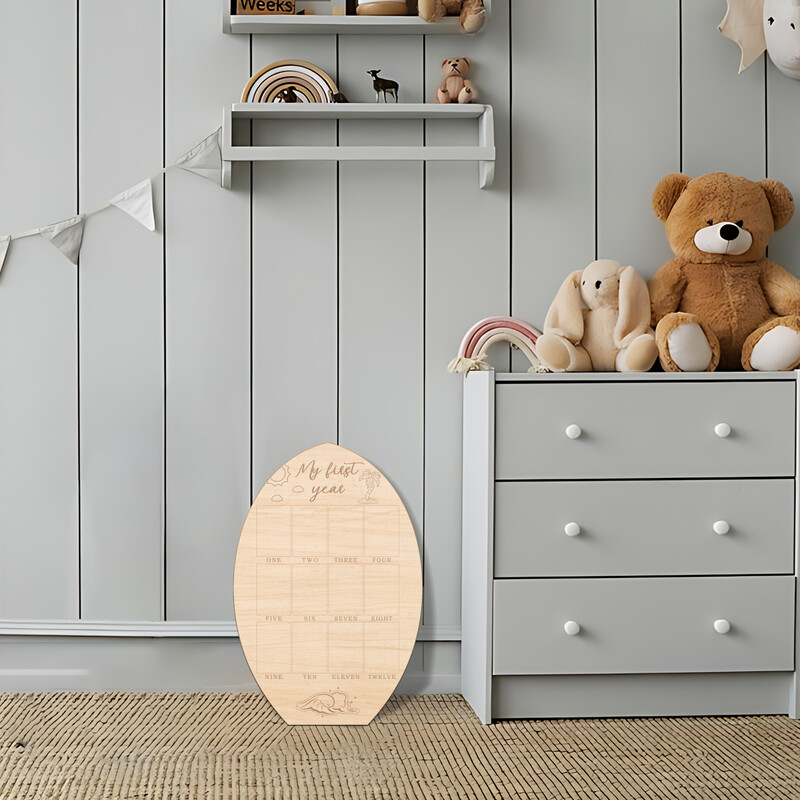 Ramă de fotografie pentru primul an al meu Placă de referință Placă de surf Tablou de afișare pentru fotografii Cadrul pentru prima zi de naștere Decor pentru grădiniță Cadou de amintire pentru bebeluși