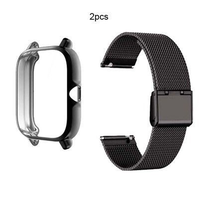 Náramok pre Xiaomi Huami Amazfit GTS 2 Mini ochranný kryt Amazfit Bip U Pro nerezový remienok Amazfit Bip S Lite