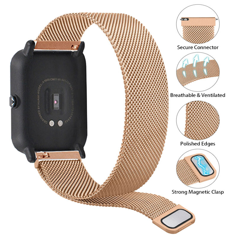 Remienok z nehrdzavejúcej ocele pre Xiaomi Amazfit GTS 4 Mini, magnetický náramok Xiaomi Amazfit GTS 2 3 2e Milan, remienok Amazfit Bip U Pro