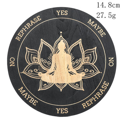 Дървена дъска с махало Свещена геометрия Радиестезия Гадаене Енергийна плоча Подложка Подложка Лечебна медитация Метафизичен олтар Инструмент Wicca